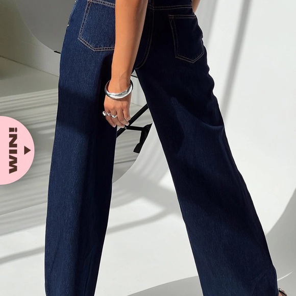 Princess Polly Denim - Princess Polly Dark Blue straight Jeans